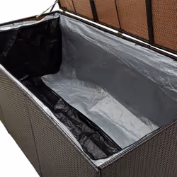 vidaXL Garden Storage Box Poly Rattan 180cm Brown Outdoor Garden Patio Bench - Additional view 5