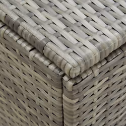 vidaXL Garden Storage Box Poly Rattan Grey Outdoor Garden Cushion Boxes Bench - Additional view 5