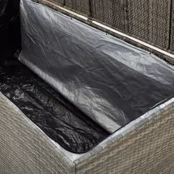 vidaXL Garden Storage Box Poly Rattan Grey Outdoor Garden Cushion Boxes Bench - Additional view 6