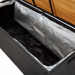vidaXL Garden Storage Bench Poly Rattan 120cm Black Outdoor Cabinet Multi Box - Additional view 5