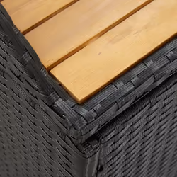 vidaXL Garden Storage Bench Poly Rattan 120cm Black Outdoor Cabinet Multi Box - Additional view 6