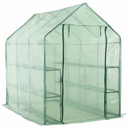 vidaXL Walk-in Greenhouse with 12 Shelves Steel Warm House Hobby Greenhouses