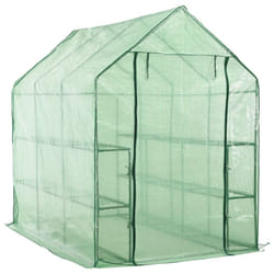vidaXL Walk-in Greenhouse with 12 Shelves Steel Warm House Hobby Greenhouses