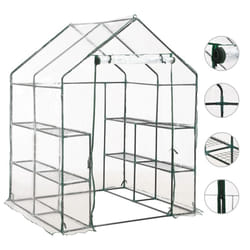 vidaXL Greenhouse with 8 Shelves Garden Outdoor Warm House Hobby Greenhouses