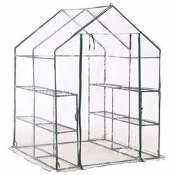 vidaXL Greenhouse with 8 Shelves Garden Outdoor Warm House Hobby Greenhouses
