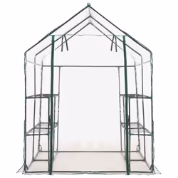 vidaXL Greenhouse with 8 Shelves Garden Outdoor Warm House Hobby Greenhouses