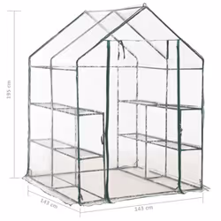 vidaXL Greenhouse with 8 Shelves Garden Outdoor Warm House Hobby Greenhouses - Additional view 7