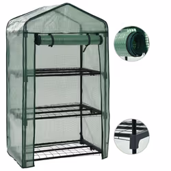 vidaXL 3-Tier Mini Greenhouse Mini Outdoor Garden Hobby Walk-in Warm House