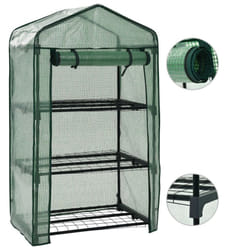 vidaXL 3-Tier Mini Greenhouse Mini Outdoor Garden Hobby Walk-in Warm House