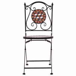 VidaXL 46714 outdoor chair Terrace Ceramic, Iron Black, Brown, Cream