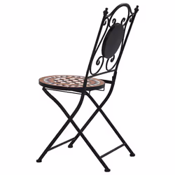 VidaXL 46714 outdoor chair Terrace Ceramic, Iron Black, Brown, Cream - Additional view 6
