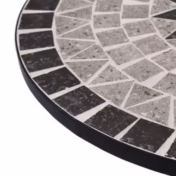 vidaXL Mosaic Bistro Table Grey 61 cm Ceramic Outdoor Garden Balcony Patio - Additional view 4