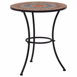 vidaXL Mosaic Bistro Table Orange 60 cm Ceramic Outdoor Garden Balcony Patio