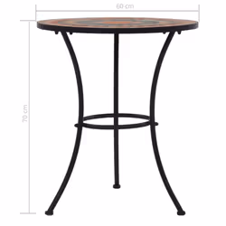 vidaXL Mosaic Bistro Table Orange 60 cm Ceramic Outdoor Garden Balcony Patio - Additional view 7