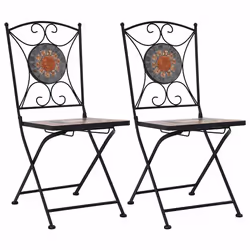 VidaXL 46718, Terrace, Ceramic, Iron, Grey, Orange, 390 mm, 430 mm, 860 mm