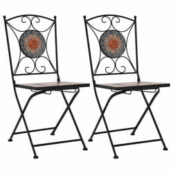 VidaXL 46718 outdoor chair Terrace Ceramic, Iron Grey, Orange