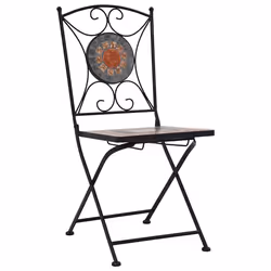 VidaXL 46718 outdoor chair Terrace Ceramic, Iron Grey, Orange