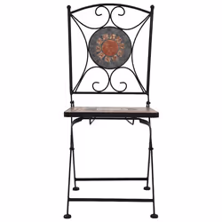 VidaXL 46718 outdoor chair Terrace Ceramic, Iron Grey, Orange