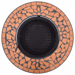 vidaXl Mosaic Fire Pit Terracotta 68cm Ceramic Tile Firepit Garden BBQ Stove - Additional view 5