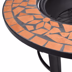 vidaXl Mosaic Fire Pit Terracotta 68cm Ceramic Tile Firepit Garden BBQ Stove - Additional view 6