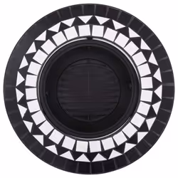 vidaXl Mosaic Fire Pit Black & White 68cm Ceramic Tile Firepit Garden Stove