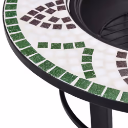 vidaXl 68cm Green Mosaic Fire Pit Table - Additional view 6