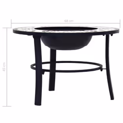 vidaXl 68cm Green Mosaic Fire Pit Table - Additional view 8