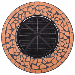 vidaXL Mosaic Fire Pit Table Terracotta Ceramic Barbecue BBQ Tables Fireplace - Additional view 6