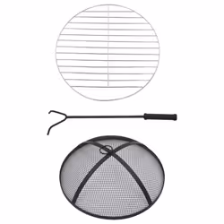 vidaXL Mosaic Fire Pit Table Terracotta and White Ceramic Barbecue Fireplace - Additional view 7