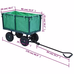 vidaXL Garden Hand Trolley Green 350kg Outdoor Beach Transport Sack Truck Cart