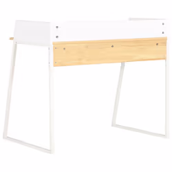 vidaXL Computer Desk with Elevated Back White and Oak Office Writing Table - Additional view 3