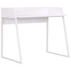 vidaXL Computer Desk with Elevated Back White Corner Desk Home Office Study