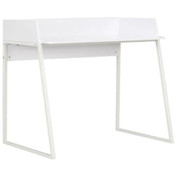 vidaXL Computer Desk with Elevated Back White Corner Desk Home Office Study