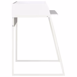 vidaXL Computer Desk with Elevated Back White Corner Desk Home Office Study