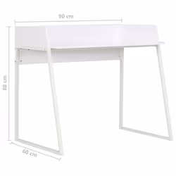 vidaXL Computer Desk with Elevated Back White Corner Desk Home Office Study - Additional view 6