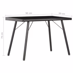 vidaXL Computer Desk Black Corner Wooden Writing Desktop Office Workstation