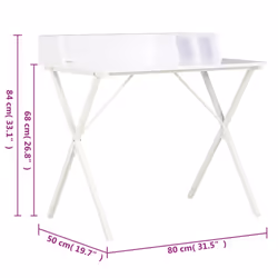 vidaXL Computer Desk X-Shape Cross Legs White Office Home Table Corner Desk - Additional view 6