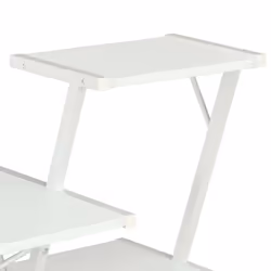 vidaXL Computer Desk with 3 Tier Bookcase X-Shape Legs White Home Office Desk - Additional view 4