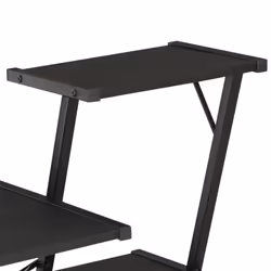 vidaXL Computer Desk with 3 Tier Bookcase X-Shape Legs Black Home Office Desk - Additional view 4