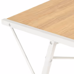 vidaXL Computer Desk with 3 Tier Bookcase X-Shape Legs White and Oak PC Desk - Additional view 5