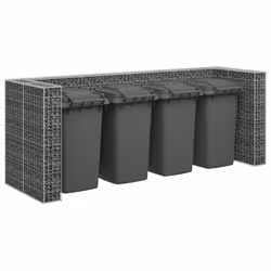 vidaXL Gabion Wall for Garbage Bins Galvanised Steel Waste Container Enclosure
