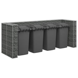 vidaXL Gabion Wall for Garbage Bins Galvanised Steel Waste Container Enclosure