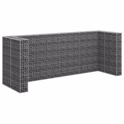 vidaXL Gabion Wall for Garbage Bins Galvanised Steel Waste Container Enclosure