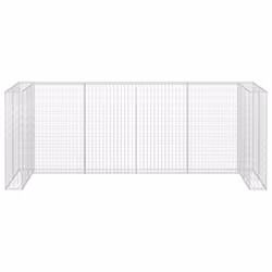 vidaXL Gabion Wall for Garbage Bins Galvanised Steel Waste Container Enclosure