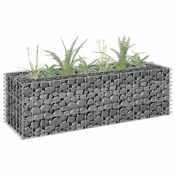 vidaXL Gabion Raised Bed Galvanised Steel 90x30x30cm Garden Fencing Wire Patio