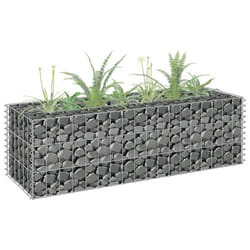 vidaXL Gabion Raised Bed Galvanised Steel 90x30x30cm Garden Fencing Wire Patio