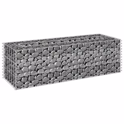 vidaXL Gabion Raised Bed Galvanised Steel 90x30x30cm Garden Fencing Wire Patio