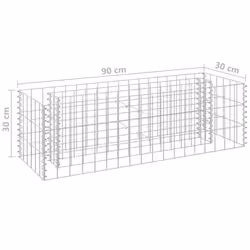 vidaXL Gabion Raised Bed Galvanised Steel 90x30x30cm Garden Fencing Wire Patio - Additional view 6