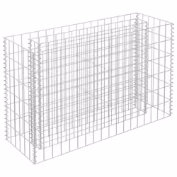 vidaXL Gabion Raised Bed Galvanised Steel 90x60cm Garden Gabion Basket Pots