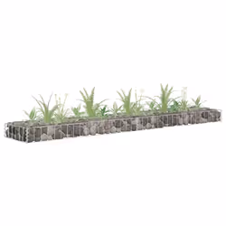 vidaXL Gabion Raised Bed Galvanised Steel Garden Gabion Basket Planter Pot